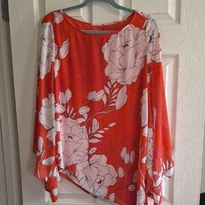 Chico's Floral Red Women's Top